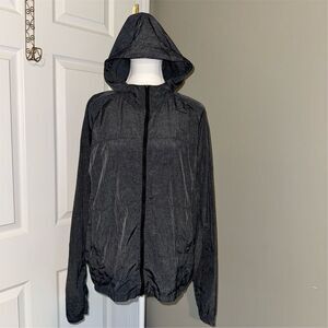 Isaora Men's Gray Packable Lightweight Shell Jacket Windbreaker Rain Hooded S